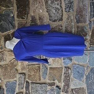 LAFAYETTE 148 NY WOOL MID-LENGTH DRESS in Blue Size 6